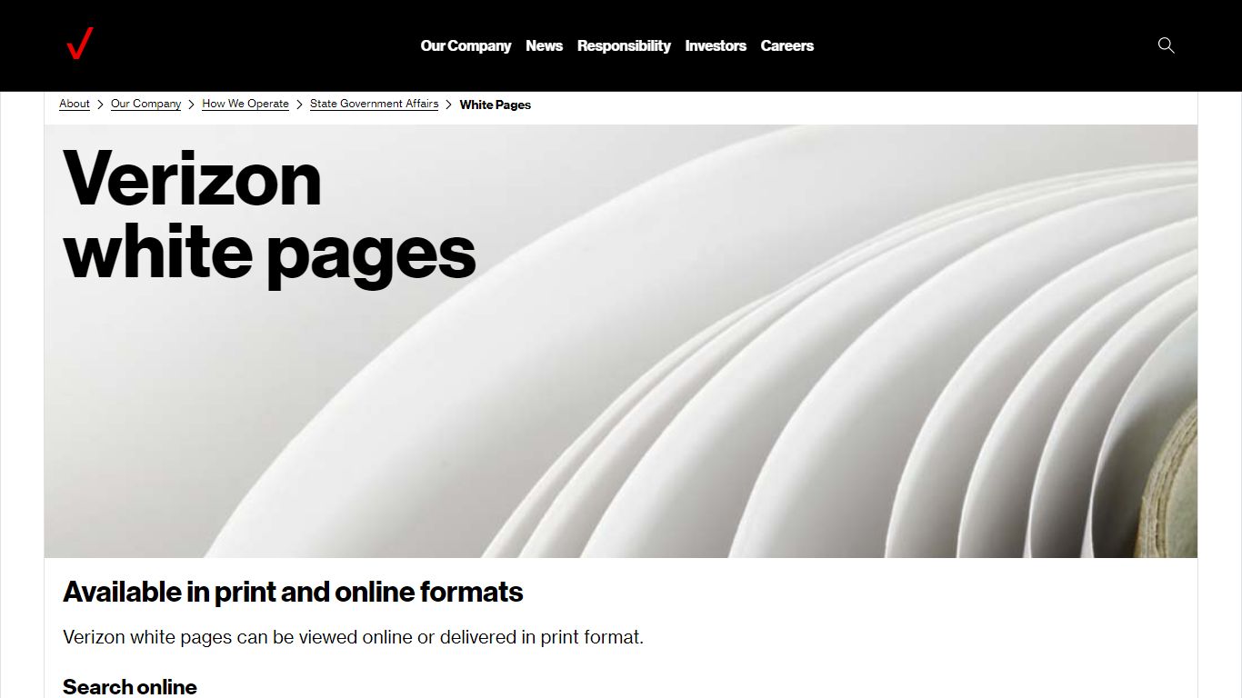 White Pages - online and printed directory information